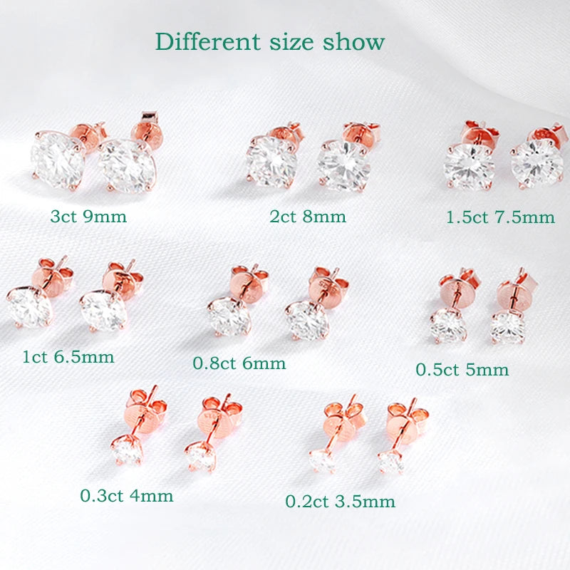 Rose Gold Moissanite Stud Earrings