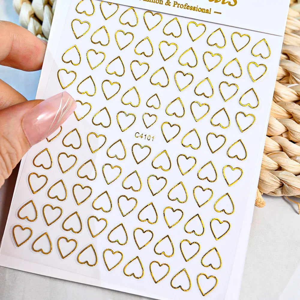 3D Metal Flame Nail Stickers