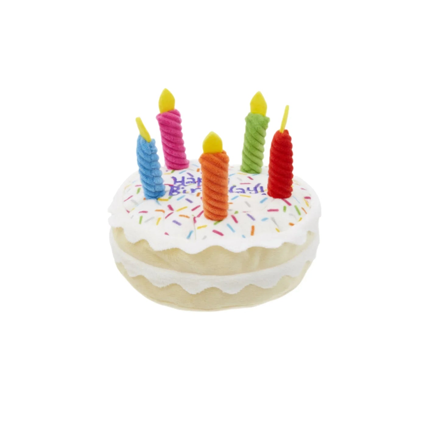 Plush Dog Birthday Cake Toy