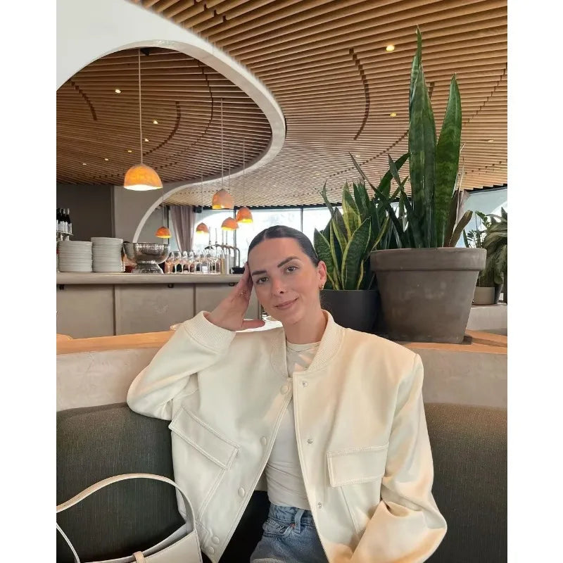 MUJER 2025 Cropped Bomber Jacket