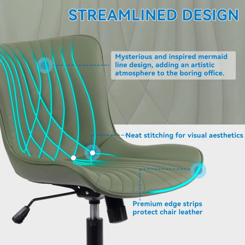 Modern Armless PU Office Chair