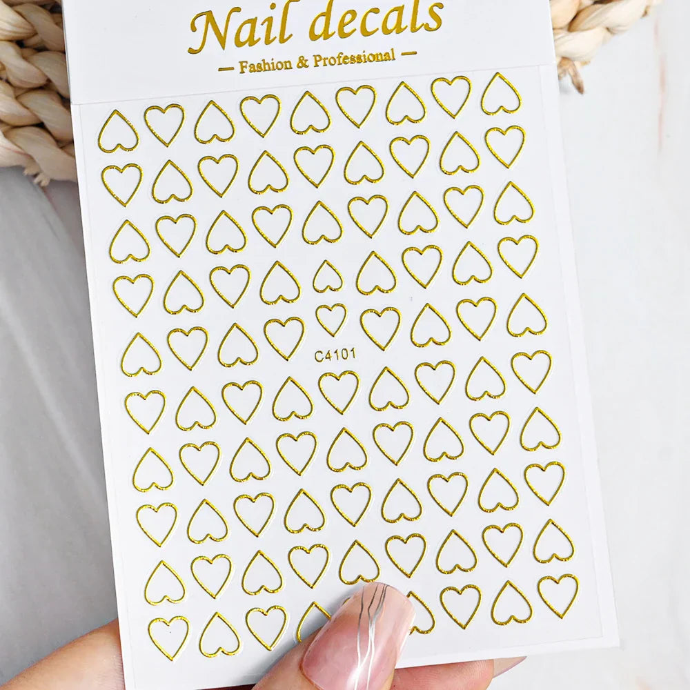 3D Metal Flame Nail Stickers