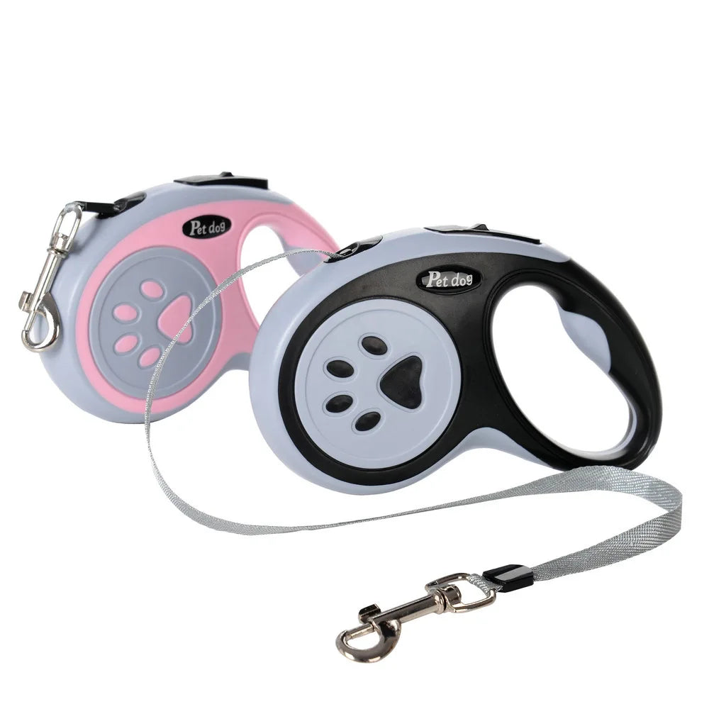 Retractable Bone Paw Print Leash