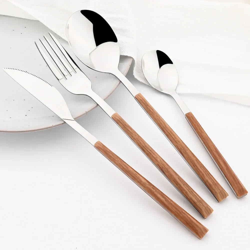 Stainless Steel Wooden Cutlery Set