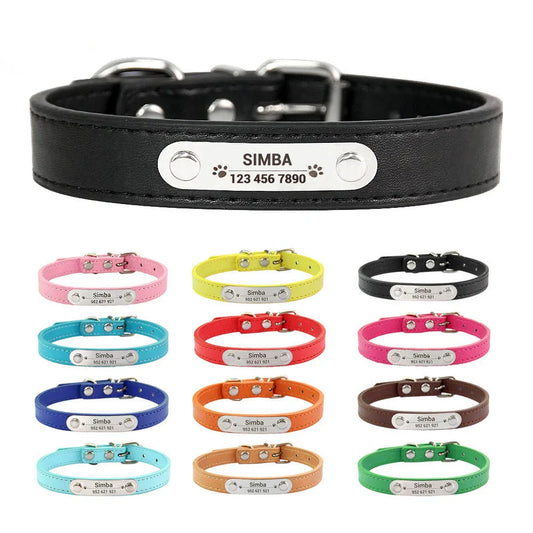 Personalized PU Leather Dog Collar