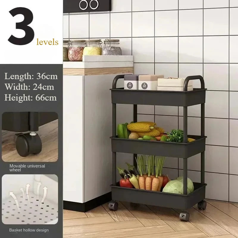 Multi-Layer Movable Storage Cart