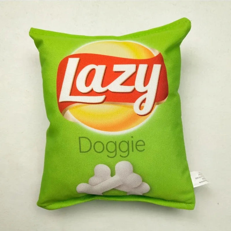 Funny Crisps Plush Dog Toy