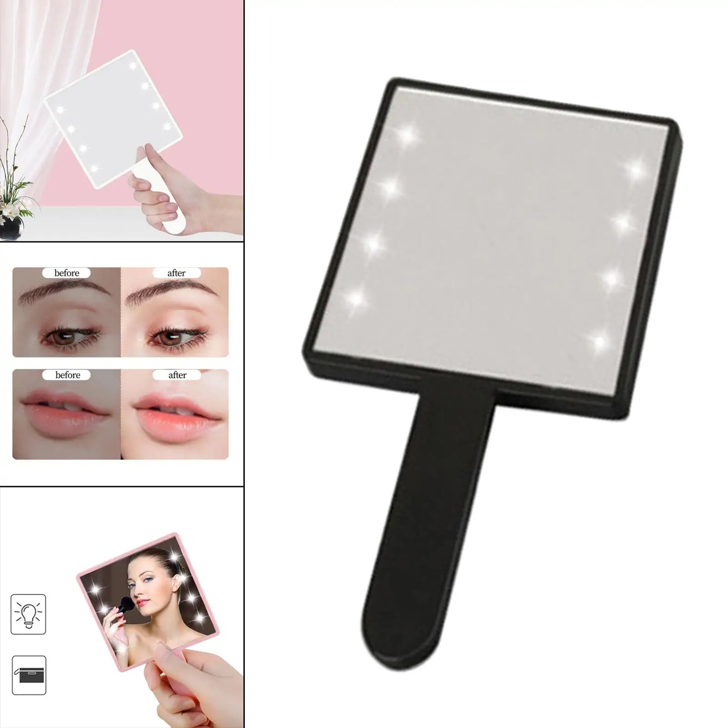 LED Handheld Makeup Mirror
