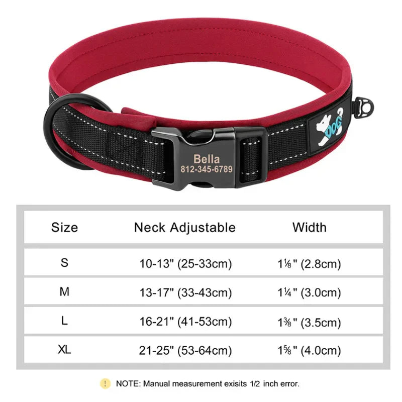 Reflective Personalized Nylon Dog Collar