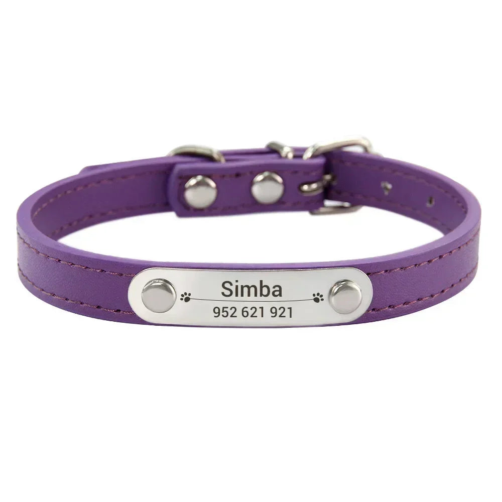 Personalized PU Leather Dog Collar