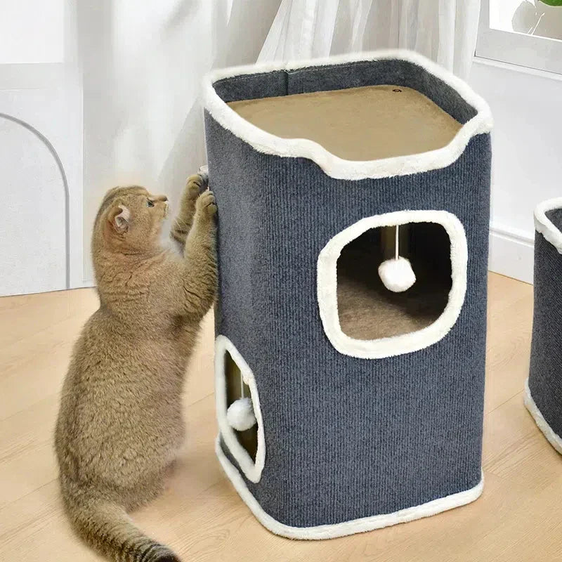 3-Tier Covered Cat Bed