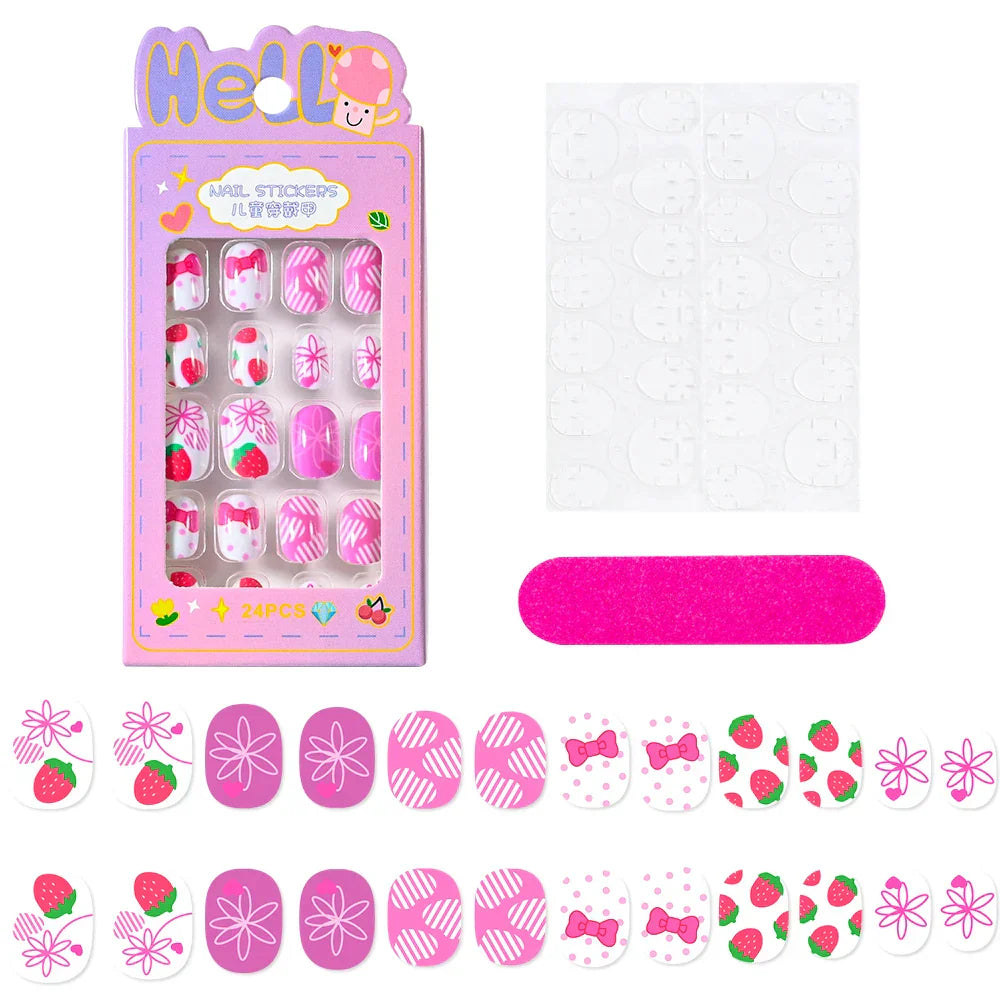 24Pcs Cute Bow Press-On Nails
