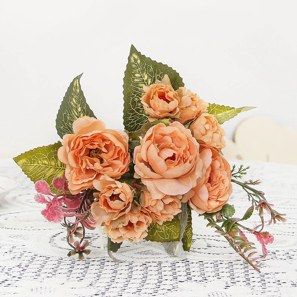 NANDI Artificial Rose Bouquet 9 Heads