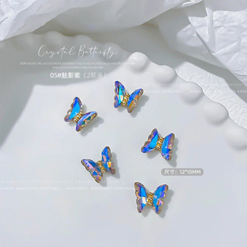 Gold/Silver Butterfly Nail Charms