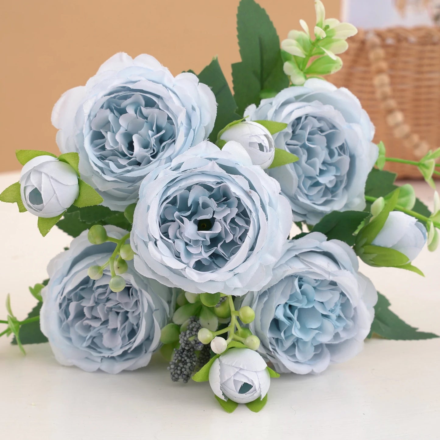 Rose Pink Silk Peony Bouquet