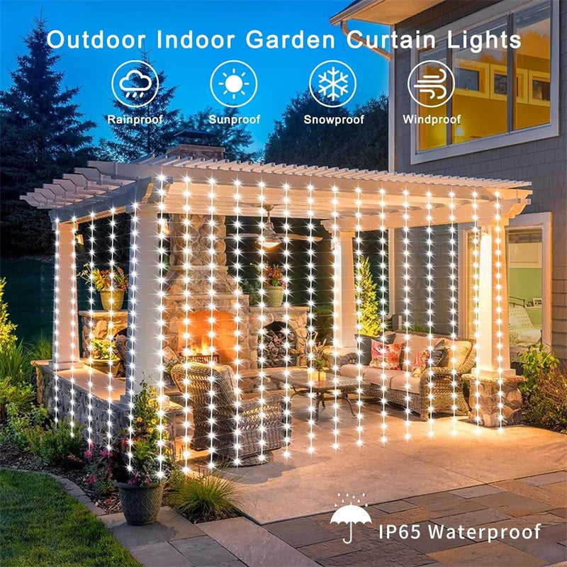 Solar LED Outdoor Curtain Lights