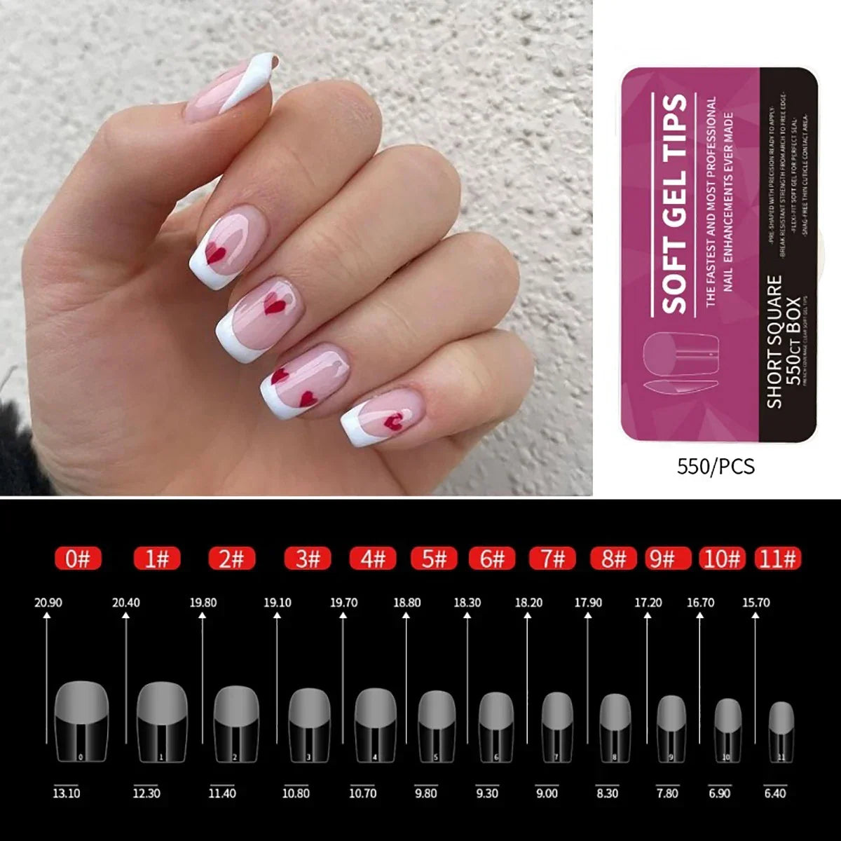 550Pcs Gel Nail Tips Set