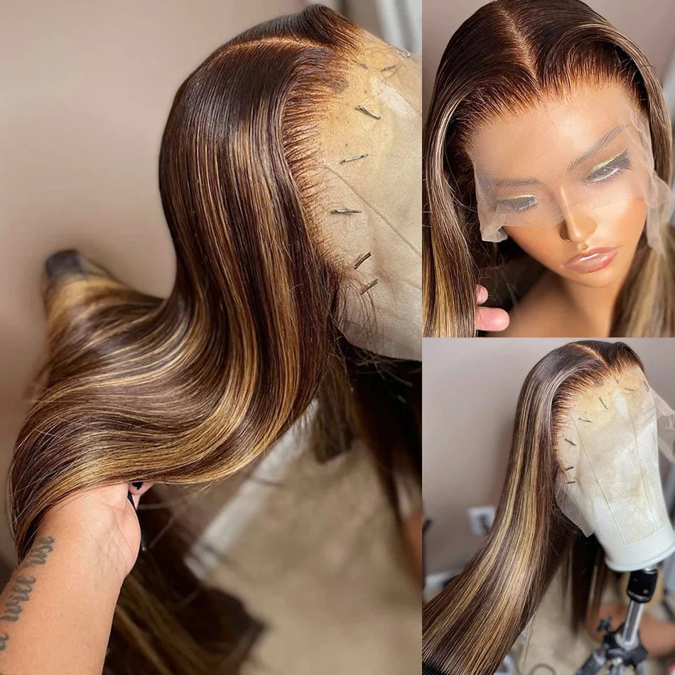 Honey Blonde Ombre Straight Wig