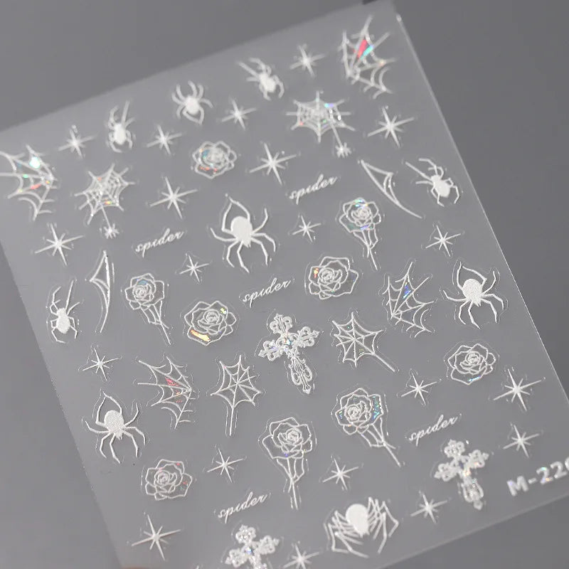 5D Spider Web Nail Sticker