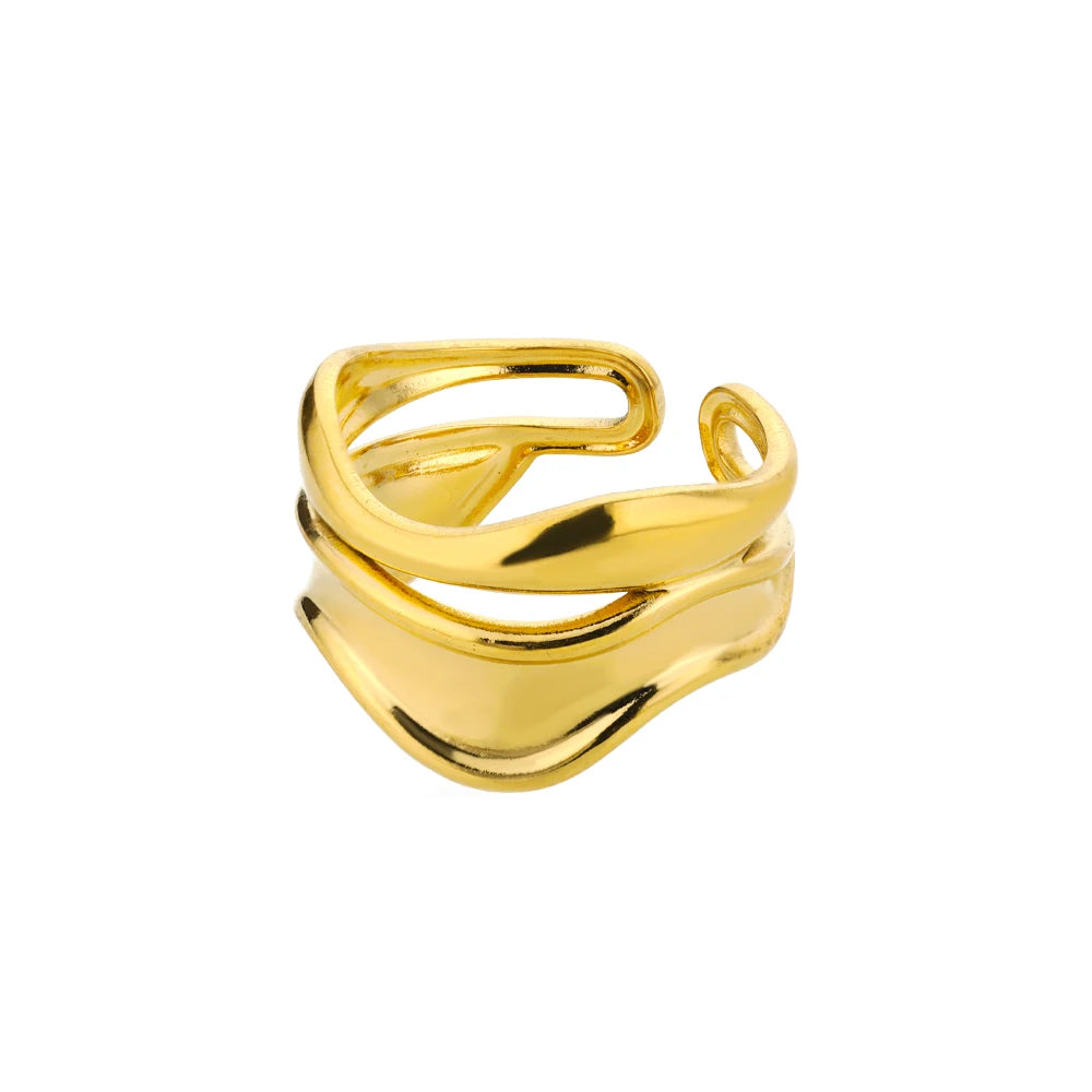 HPTOTMG 316L Gold Stainless Ring
