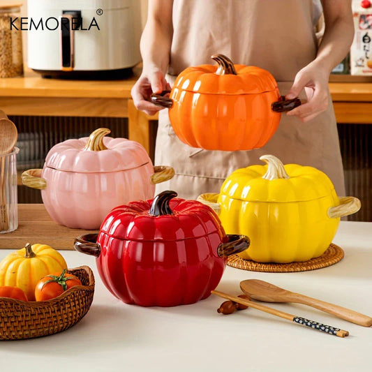 Ceramic Pumpkin Dutch Oven Pot