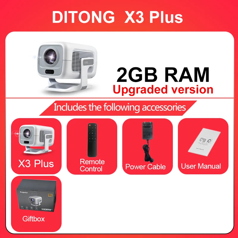 DITONG X3Plus HD Smart Projector