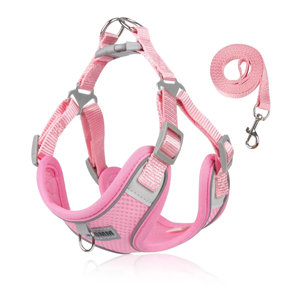Reflective Pet Harness Leash Set