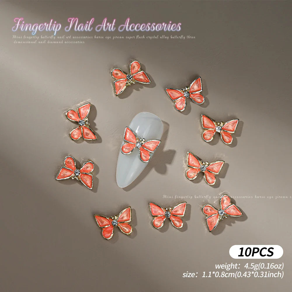 Gold/Silver Butterfly Nail Charms