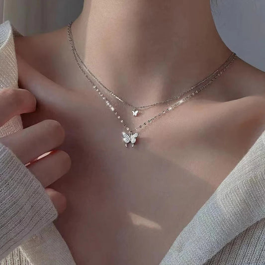 Sparkling Double Layer Necklace