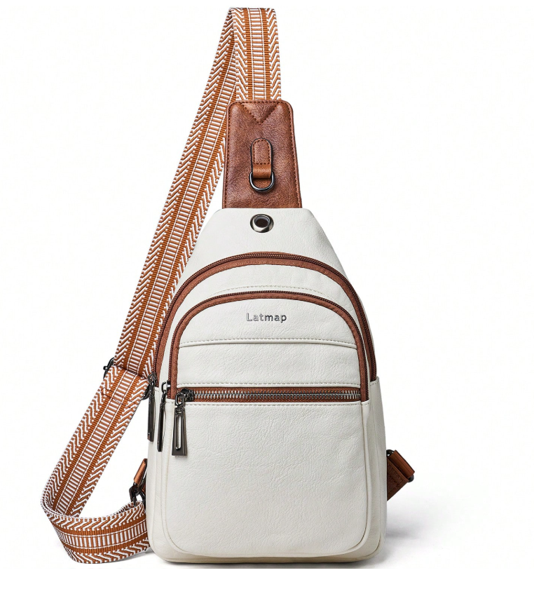 LATMAP Vegan Leather Sling Bag - Claret