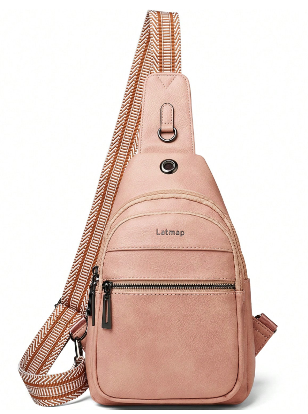 LATMAP Vegan Leather Sling Bag - Claret