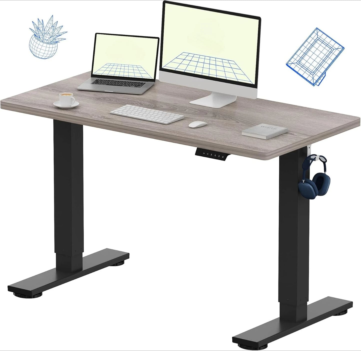 ANGDUO 48x24" Whole-Piece Standing Desk