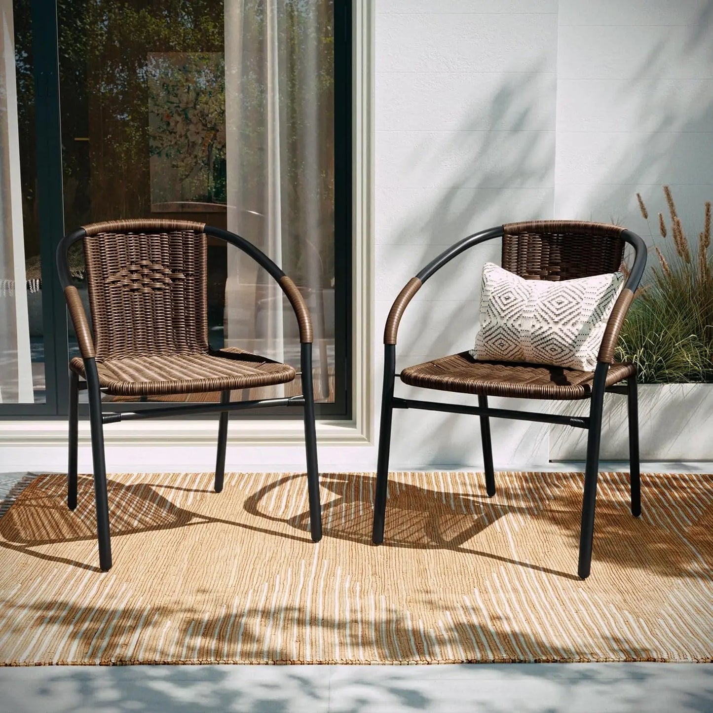 HUANZHUANG Set of 2 Rattan Chairs