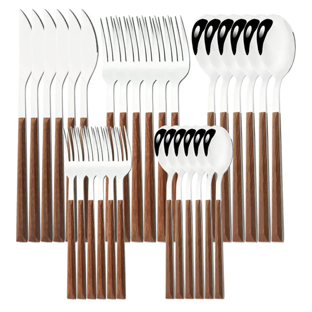 Stainless Steel Wooden Cutlery Set