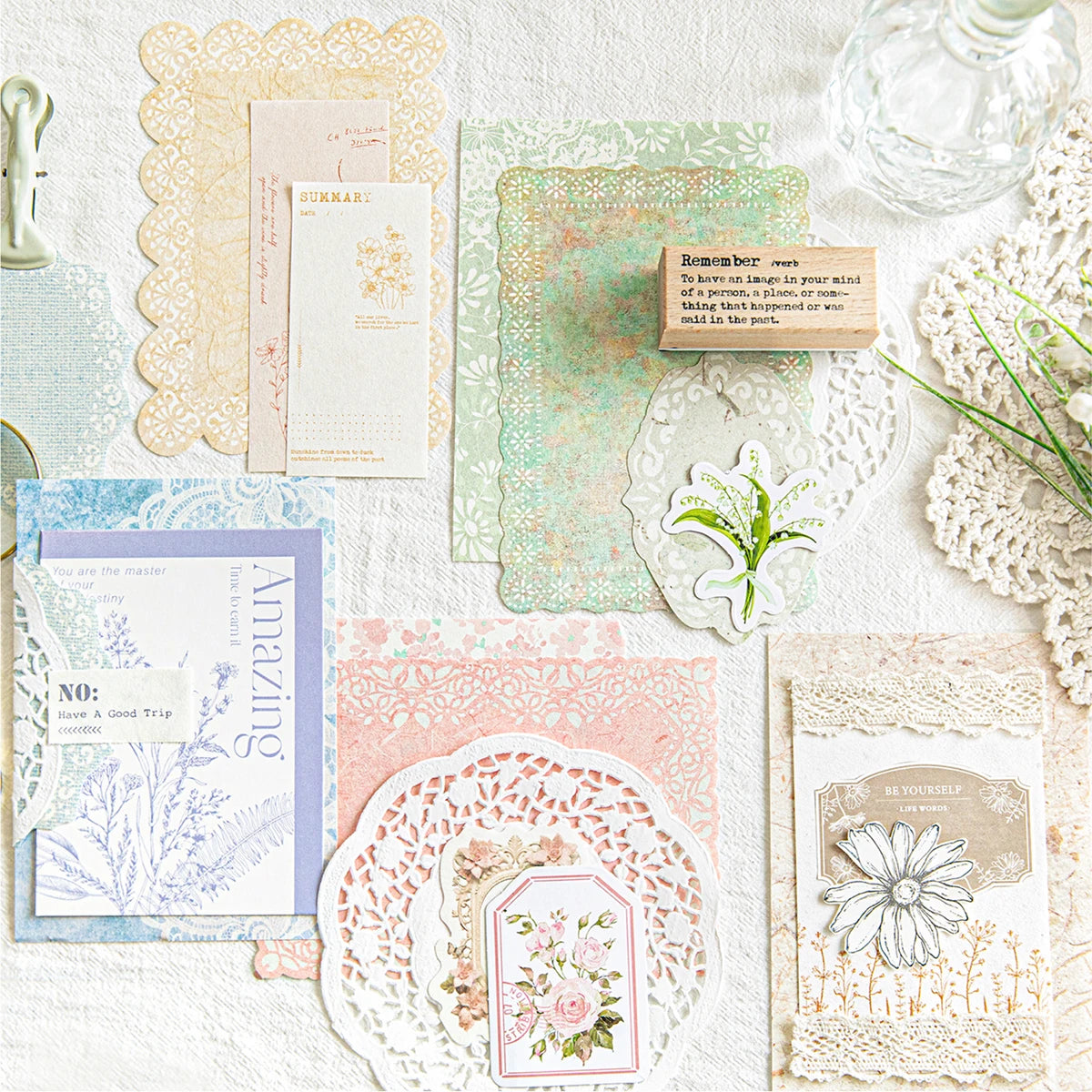 Flower Lace Scrapbook Paper Set