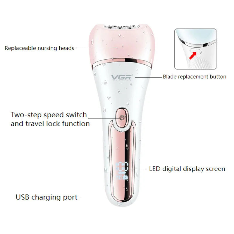 VGR Electric Women Epilator Shaver