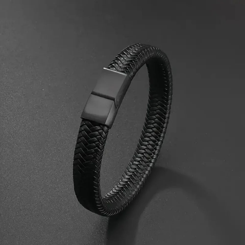 Men's Black PU Leather Bracelet