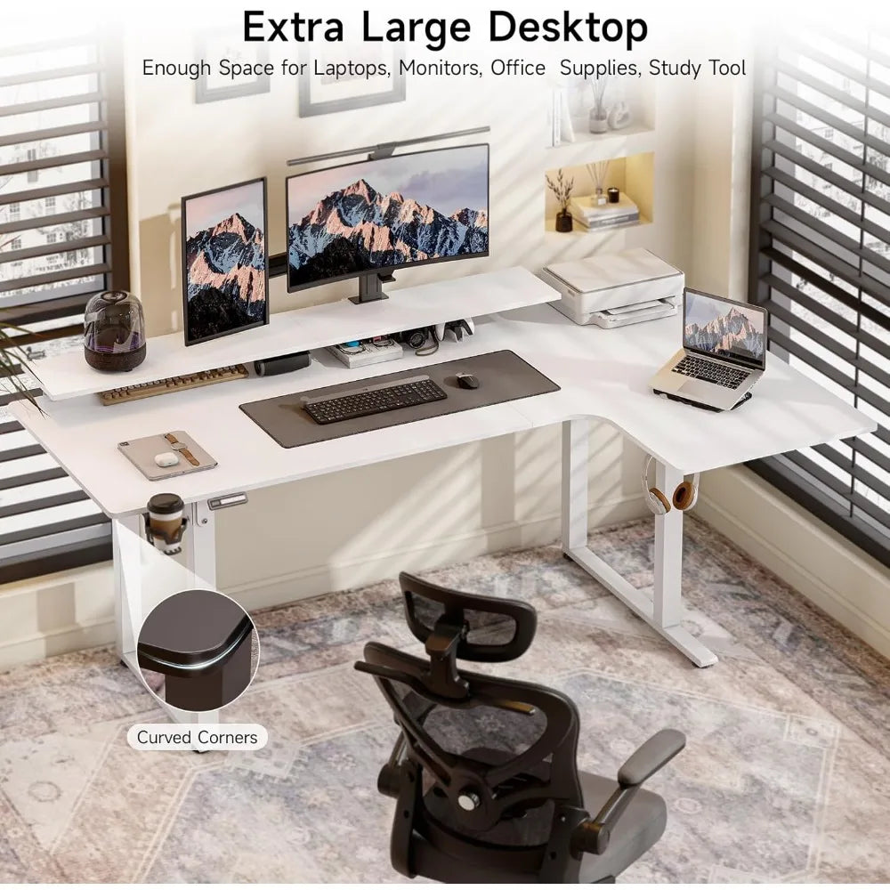 DAFIFY 63x43" Electric L-Shaped Desk