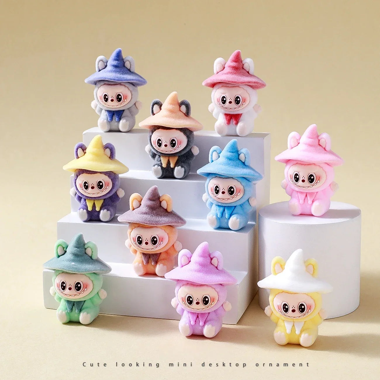 Labubu Flocked Action Figure Blind Box Set