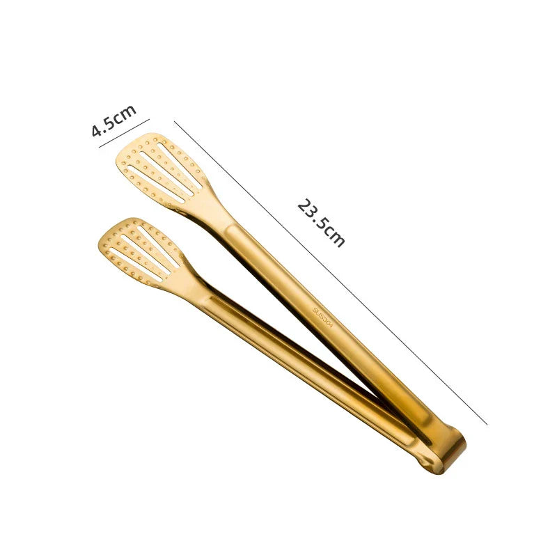 Gold Stainless Steel BBQ Tongs