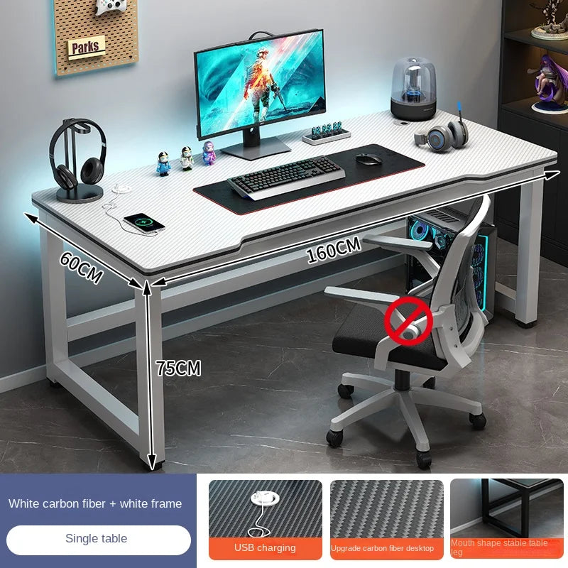 OLOEY European Black Metal Computer Desk