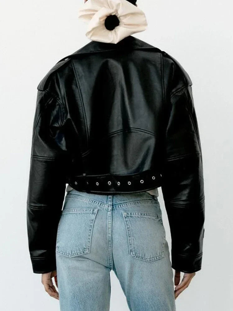 Vintage Oversized Faux Leather Jacket
