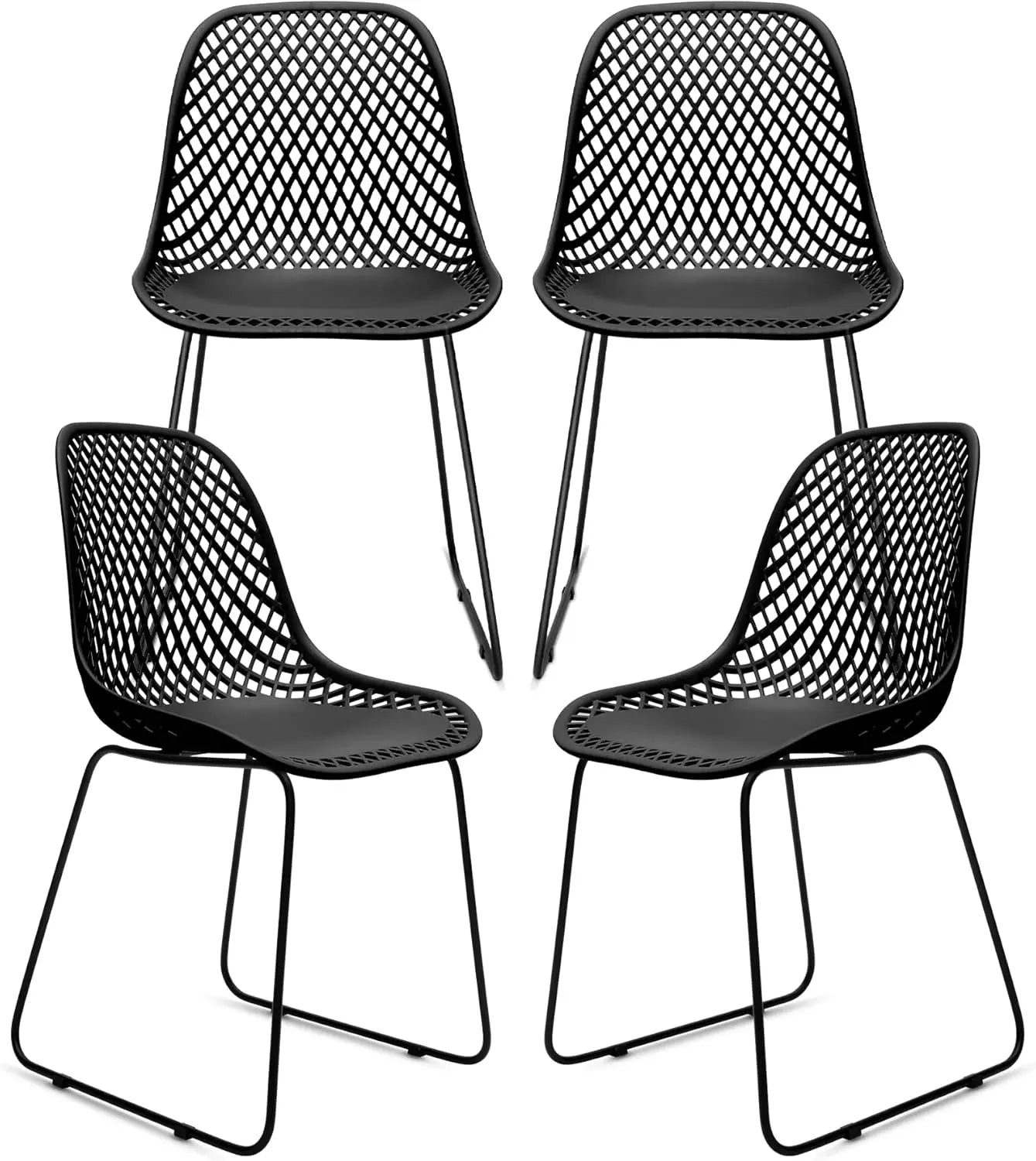 Modern Armless Shell Chair Set