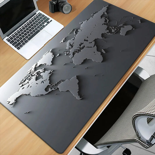 XGZ XXL Grey World Map Mousepad