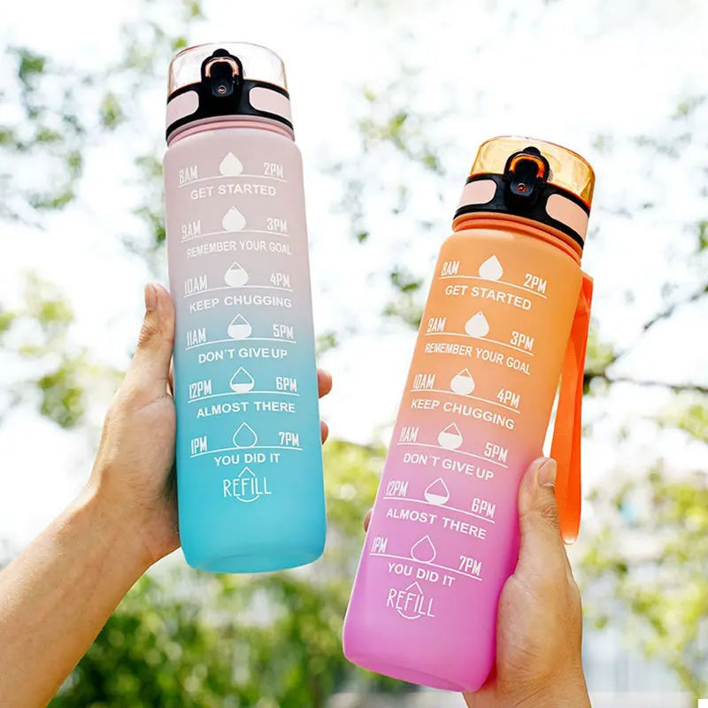 900/1000ml BPA Free Sports Water Bottle with Straw
