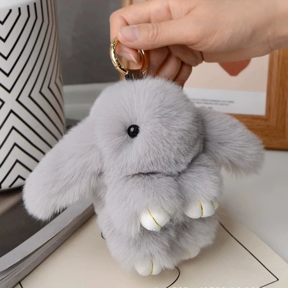 ZAKOL Fluffy Rabbit Pompon Keychain