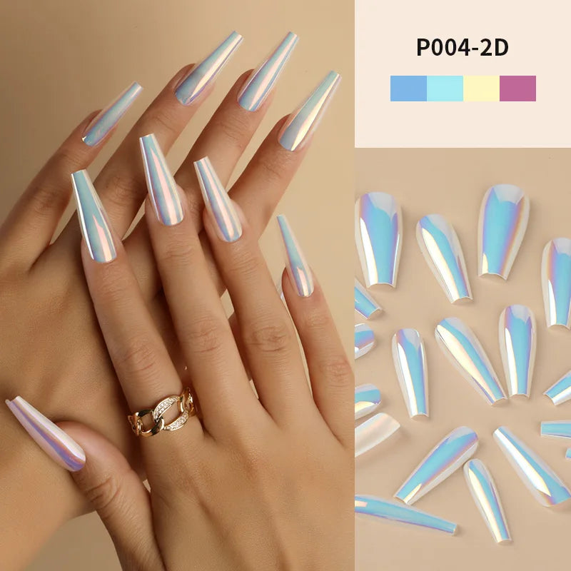 24PCS Mirror Effect Press-On Nails