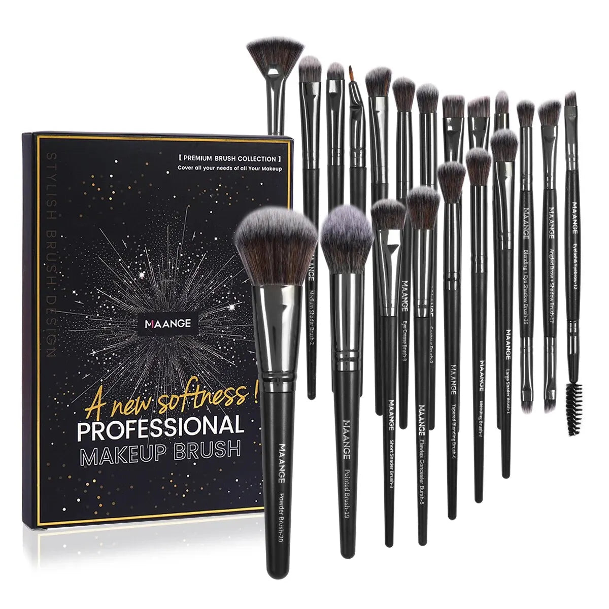MAANGE 20PCS Pro Brush Set with Box
