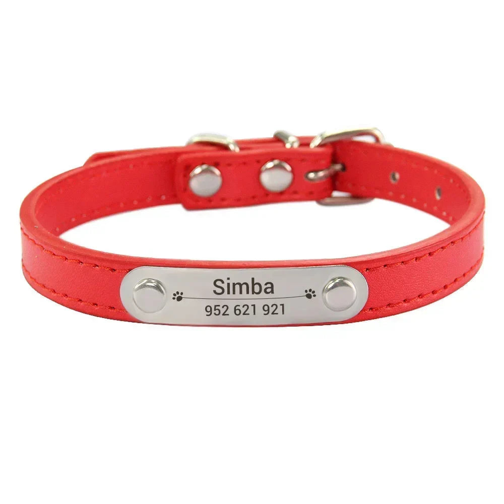 Personalized PU Leather Dog Collar