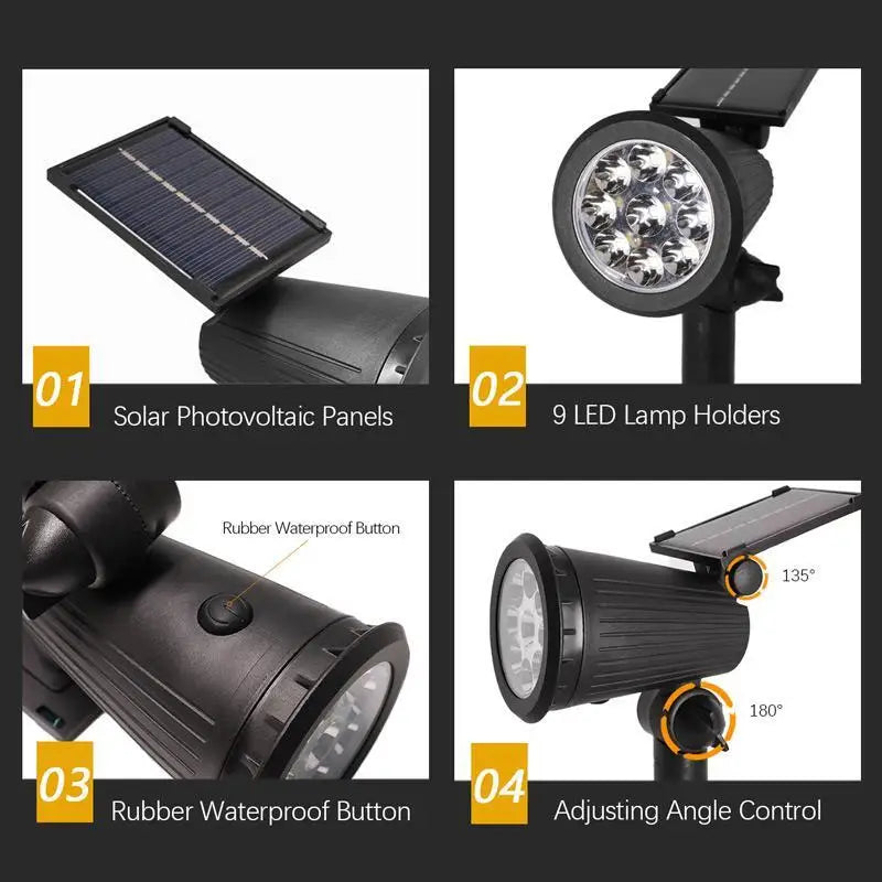 9LED Solar Garden Spotlights
